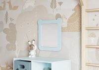 Зеркало КАСПЕР МИШКА, квадратное, голубой матовый арт-1A283402CR0E0 — фото 4, Зеркала в ванную комнату