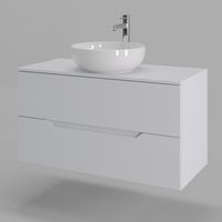 Orange Line тумба с раковиной подвесная 100 см, белый арт-Li-100TuwMDF+B07-420W — фото 1, Тумбы с раковиной