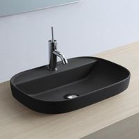 Раковина Scarabeo GLAM полувстраиваемая без перелива с одним отверстием цвет черный матовый арт-1810 49 — фото 1, Раковины накладные