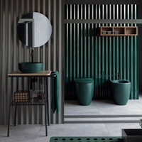 Раковина Scarabeo GLAM накладная без перелива без отверстий цвет зеленый матовый арт-1808 55 — фото 3, Раковины накладные