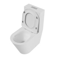 Унитаз напольный Grossman (640х360х835) безободковый,белый матовый с тонкой крышкой,микролифт,смыв торнадо,2 места арт-GR-4458MSQ — фото 2, Напольные унитазы