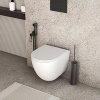 Унитаз подвесной Grossman GR-4455SQC (495х360х390) безободковый,белый с тонкой крышкой,микролифт,смыв торнадо,закрытое дно,1 место — фото 1, Подвесные унитазы