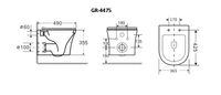 Унитаз подвесной Grossman Style GR-4475S (490х365х355) безободковый,белый с тонкой крышкой,микролифт,1 место — фото 5, Подвесные унитазы