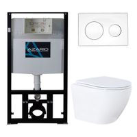 Сет AZARIO: инсталляция с панелью смыва, унитаз Grado N с сиденьем микролифт, белая клавиша смыва арт-AZ-8010-1000+AZ-8200-0012+AZ-0046N — фото 9, Комплекты унитаз + инсталляция