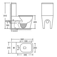 Унитаз-компакт Azario SAVIA 370х640х810 напольный, безободковый, система смыва Rimless, с быстросъемным сиденьем "Микролифт" арт-AZ-8303D-s — фото 15, Напольные унитазы