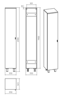 Товар: Шкаф-пенал арт-П-Див05035-013ПрЛ - фото 4 Шкаф-пенал арт-П-Див05035-013ПрЛ — фото 4, Пеналы для ванной комнаты