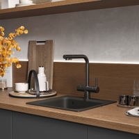 Смеситель Reflexion Lago RX9902GD для кухни с гибким изливом и подключением к фильтру, брашированное золото — фото 38, Смесители для кухни