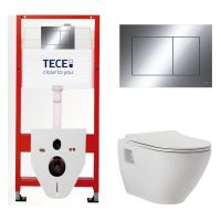 КОМПЛЕКТ TECE + beWash: 9400412 Инсталляция для подвесного унитазаTECE + BeWash Vettern Унитаз подвесной с сиденьем микролифт белый глянец 82323201+EVB7382 арт-TC41282201 — фото 2, Комплекты унитаз + инсталляция