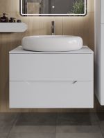 Orange Line Li-80TuwMDF+B08-640W тумба с раковиной подвесная 80 см, белый Li-80TuwMDF+B08-640W — фото 3, Тумбы с раковиной