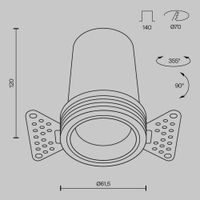Встраиваемый светильник Technical DL125-L12-4K-TRS-B — фото 2, Точечные светильники