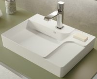 CREAVIT Раковина мебельная накладная БЕЛАЯ МАТОВАЯ арт-RB063-00MB42E-0000 — фото 1, Раковины накладные