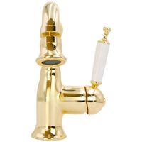 OXFORD См-ль д/биде моноком., донный клапан "click-clack", ручка белая, золото арт-19161 — фото 3, Смесители для биде