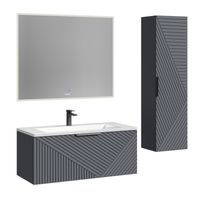 Тумба подвесная "БЛИСС-100 см" с 1 ящ. графит матовая (ум. Блисс-100 см.) арт-1010048 — фото 2, Тумбы под раковину