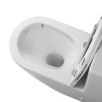 Унитаз напольный Grossman (660х390х855) безободковый,белый с тонкой крышкой,микролифт,смыв торнадо,2 места арт-GR-4407SQ — фото 3, Напольные унитазы