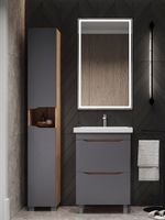 Шкаф-пенал VIGO Wave 30 напольный арт-348 дуб золотой — фото 7, Пеналы для ванной комнаты