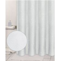 шторка д/в тканевая 180х200см "Звёздная пыль", белая MZ-152 — фото 1, Шторки на ванну