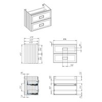 Тумба под раковину подвесная La Fenice Cubo TWIN FNC-01-CUB-BG-100-2, синяя — фото 2, Тумбы под раковину