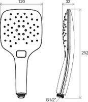 Душевая лейка Ravak Air 3 режима диаметр 120 мм хром арт-X07P348 — фото 3, Лейки для душа