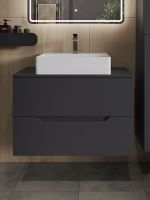 Orange Line Li-80TugMDF+B04-500W тумба с раковиной подвесная 80 см, графит/белый Li-80TugMDF+B04-500W — фото 3, Тумбы с раковиной