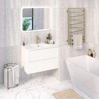 Тумба подвесная с умывальником PARMA 80 /белая/ AQUA DE MARCO 5080WPAR — фото 7, Тумбы с раковиной