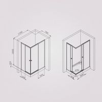 X-joy душевое огражд прямоугольн.,раздвиж.двери 120x80 черный мат.,стекло прозр арт-W94G-403-120280-BT1K — фото 8, Прямоугольные душевые уголки