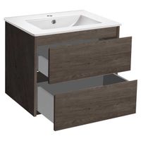 База под раковину Gio 600 подвесная, 2 выкатных ящика soft-close, R.Oak VMC-2G600RO — фото 2, Тумбы под раковину