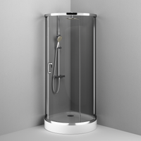 Like Round 95 Душевое ограждение 95x95, стекло тонированное, проф хром глянц, без по арт-W83UG-333-095CG — фото 3, Полукруглые душевые уголки