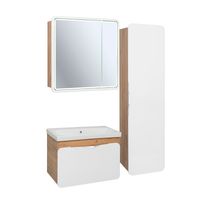 Тумба подвесная с умывальником SKANDI 80 /дуб золотой Крафт/ AQUA DE MARCO 5080CRAFTCSCA/H — фото 8, Тумбы с раковиной