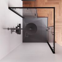 Товар: W94G-403-9090-BT1K X-joy душевое огражд квадратн.,раздвиж.двери 90x90 черный мат.,стекло прозрачн - фото 5 W94G-403-9090-BT1K X-joy душевое огражд квадратн.,раздвиж.двери 90x90 черный мат.,стекло прозрачн — фото 5, Квадратные душевые уголки