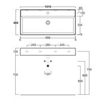 Раковина SIMAS AGILE подвесная или накладная с одним отверстием цвет белый арт-AG101 — фото 2, Раковины накладные