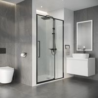 Дверь в нишу Niagara Nova NG-35-12AGR (120х195) распашная,графит,стекло прозрачное,1 место — фото 5, Распашные душевые двери