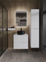 Orange Line Li-60TuwMDF+B07-345B тумба с раковиной подвесная 60 см, белый/черный Li-60TuwMDF+B07-345B — фото 7, Тумбы с раковиной