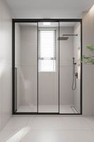 Душевая дверь раздвижная Premium Prato 300 B-R, 1500х2000, черный матовый, стекло прозрачное PR3/R-150-01-B-C4 — фото 1, Раздвижные душевые двери