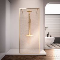 Душевая перегородка Veconi Korato KR-90GL, 1100x2000, брашированное золото, ламинированное золото KR90GL-110-10-C4 — фото 1, Душевые перегородки