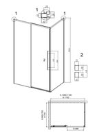 Душевое ограждение Grossman Galaxy 100.K33.01.110.21.02-200.K33.01.70.21.02 (110х70х195) раздвижная(левая),черный матовый,стекло шиншилла,2 места арт-120.K33.01.1170.21.02 — фото 9, Прямоугольные душевые уголки