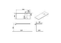 Origin Столешница стеклянная 120 см правосторонняя черная VITRA арт-65732 — фото 1, Столешницы под раковину