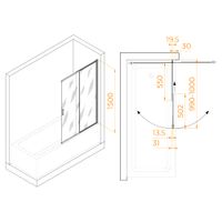 Шторка на ванну RGW SC-40 100x150, профиль хром, стекло прозрачное, арт-03114010-11 — фото 7, Шторки для ванной раздвижные