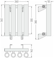 Отопительный радиатор Сунержа Кумир-0 300х260 4 секции Тёмный титан муар арт-15-0340-3004 — фото 4, Радиаторы отопления