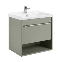 Тумба-умывальник ХОУП 60, 1 ящ., подвесная, хаки (под раковину МИРАНДА 60) 1A287201HP9D0 — фото 1, Тумбы под раковину