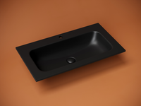 Раковина накладная мебельная Grace прямоугольная c отверстием под смеситель, 810x457x137мм, цвет черный матовый, арт. арт-CN7012MB — фото 2, Раковины встраиваемые сверху