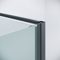 Дверь в нишу Niagara Nova NG-35-8AGR (80х195) распашная,графит,стекло прозрачное,1 место — фото 7, Распашные душевые двери