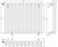 Отопительный радиатор Сунержа Кумир-0 EU50 левый 500х680 10 секций Тёмный титан муар арт-15-0350-5010 — фото 5, Радиаторы отопления