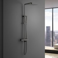 Душевая система с термостатом Timo Tetra-thermo SX-0169/18 черное золото — фото 1, Душевые системы