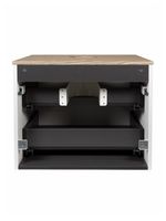 BOND Cube Тумба подвесная белая со столешницей под дерево без раковины арт-T99605 — фото 8, Тумбы под раковину