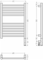 Полотенцесушитель электрический Сунержа Богема 3.1 прямая 600х400 МЭМ правый Без покрытия 00-6005-6040 — фото 3, Электрические полотенцесушители