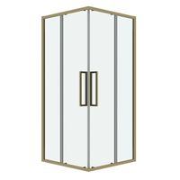 Душевое ограждение Grossman Cosmo (100х100х195) квадрат,раздвижная,золото сатин,стекло прозрачное, 1 место арт-300.K33.02.1010.32.00 — фото 1, Квадратные душевые уголки