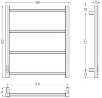 Товар: Полотенцесушитель электрический Стилье Формат 26 600х500 левый Матовый белый 30527-6050 - фото 3 Полотенцесушитель электрический Стилье Формат 26 600х500 левый Матовый белый 30527-6050 — фото 3, Электрические полотенцесушители
