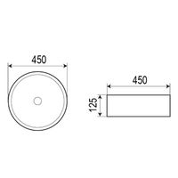 Раковина Azario 45х45х12.5 накладная, круглая, белая арт-AZ-4115 — фото 1, Раковины накладные