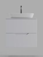 Orange Line Li-60TuwMDF+B07-500W тумба с раковиной подвесная 60 см, белый Li-60TuwMDF+B07-500W — фото 2, Тумбы с раковиной