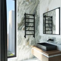 Полотенцесушитель электрический Grota Soffi K 430х1000 черный Soffi K 430х1000 RAL9005 EL — фото 2, Электрические полотенцесушители